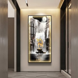 Luxury Deer LED Painting 5D Acrylic Diamond Crystal Porcelain Abstract Wall Art Home Decor