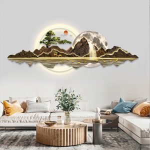 Modern Oriental Art Lanscape Bonsais LED Hand-Crafted Wall Home Decor UV-Cut Acrylic Painting