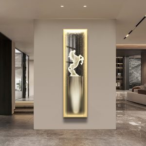 Luxury Horse LED 5D Acrylic Diamond Crystal Porcelain Abstract Painting Art Wall Home Decor