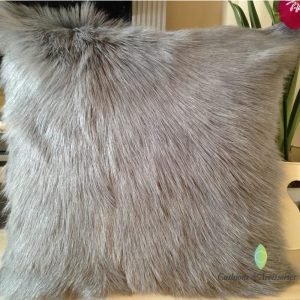 Grey Milk Goatskin Cushion