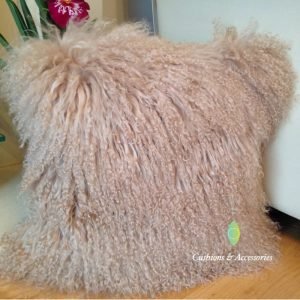 Blonde Yellow Mongolian Sheepskin Cushion
