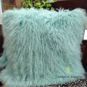 Duck Egg Mongolian Sheepskin Cushion