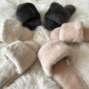 Ladies Genuine Wool Sheepskin Slider Slippers