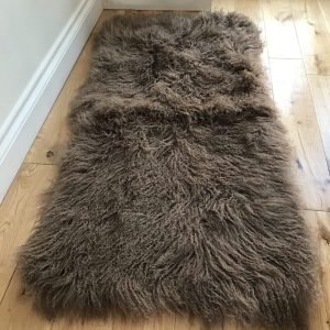 Mocha 60cm x 120cm Mongolian Sheepskin Rug