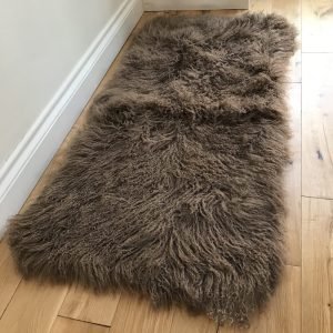 Mocha 60cm x 120cm Mongolian Sheepskin Rug